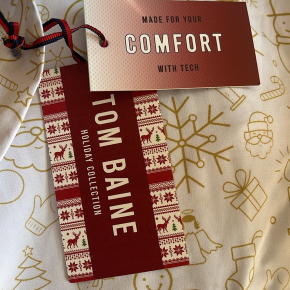 Tom Baine Holiday Collection White shirt. Large 16-16.5 NWT. Slim fit. - Picture 7 of 10